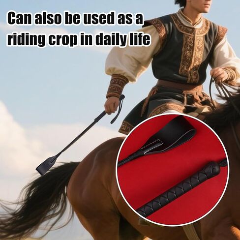 Genuine Leather Horse Riding Crop, 21.26" Brown Equestrian Whip for Dressage, Training & Horse Shows | Handcrafted Leather Equestrian Crop with Ergonomic Grip | Standard Dressage Whip in Saudi Arabia