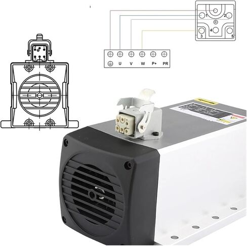 3.5kw ER20 محرك مغزل مبرد الهواء 4 محامل 220 فولت 380V مربع الحافة (3.5kw ER20 380V) in Saudi Arabia
