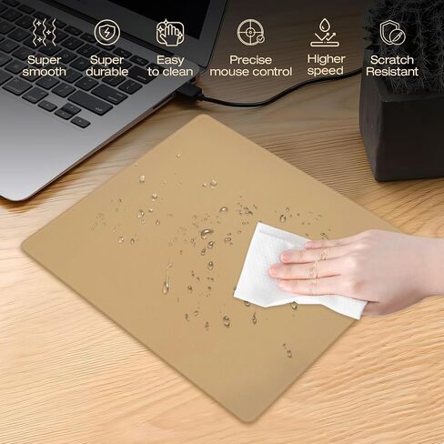 Glass Mousepad with Hard Surface for Gaming, Ultra Smooth Mouse Mat, Water-Resistant Large Mouse Pad Precision Speed Control for Esport Games/Office, White XL(15.7’’×19.6’’) in Saudi Arabia
