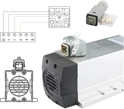Square air-cooled electric spindle 2.2KW ER20 220V 380V 400Hz 24000rpm Mounting flange(2.2kw ER20 380V) in Saudi Arabia