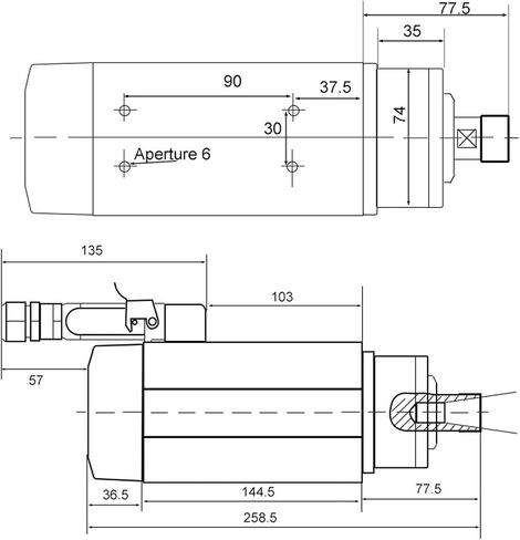 CNC Spindle Motor 1.5KW Square air-Cooled ER11(220V) in Saudi Arabia
