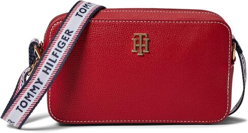 Tommy Hilfiger Adrienne II Camera Crossbody Pebble PVC White Greige مقاس واحد in Kuwait