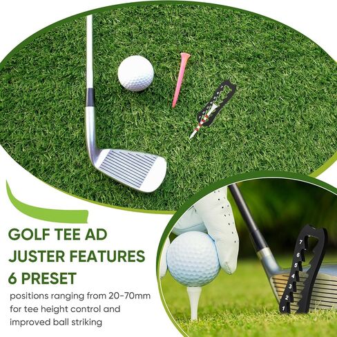 2 Pcs Golf Tee Height Adjuster Acrylic 7 Settings Adjustments Tee Height Positioner Golf Accessories Training Aid Setter for Consistent Swings for Indoor Outdoors in Saudi Arabia