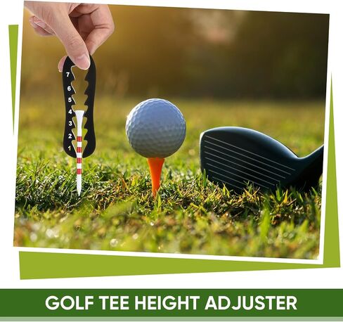 2 Pcs Golf Tee Height Adjuster Acrylic 7 Settings Adjustments Tee Height Positioner Golf Accessories Training Aid Setter for Consistent Swings for Indoor Outdoors in Saudi Arabia