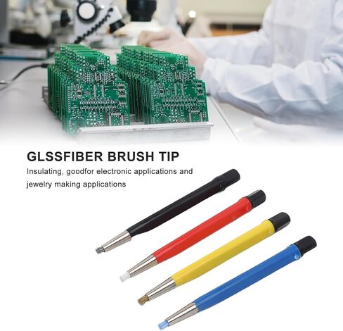 Fiberglass Scratch Brush Pen 4-Pieces Scratch Brush with Steel, Brass, Nylon, Fiberglass Tips for Jewelry Cleaning, Circuit Board Maintenance, Auto Rust Removal and Watch Polishing in Saudi Arabia