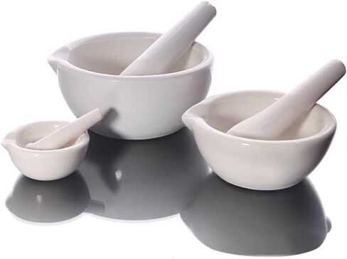 2PCS/LOT LAB CERAMIC MORTAR و PEESTLE مجموعة للخلط والطحن (13 سم) in Saudi Arabia