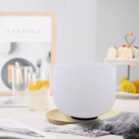 FMTY Singing Bowl 9 بوصة D Note Crystal Bowl مع كيس حمل ناعم ، مطرقة كريستال ، وعاء صوت الكوارتز النقي النقي للتأمل ، اليوغا ، الشفاء الروحي in Kuwait