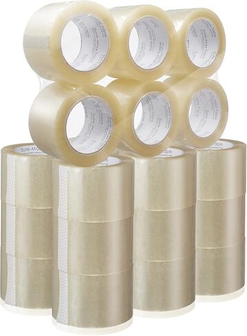 Sure-Max 48 Rolls Extra-Wide Shipping & Packing Tape (3" x 110 yard/330' Each) - Moving & Adhesive Carton Sealing - 2.0mil Clear in Saudi Arabia