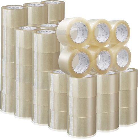 Sure-Max 48 Rolls Extra-Wide Shipping & Packing Tape (3" x 110 yard/330' Each) - Moving & Adhesive Carton Sealing - 2.0mil Clear in Saudi Arabia
