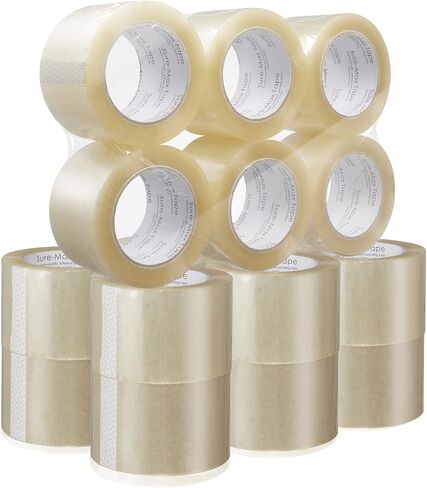 Sure-Max 48 Rolls Extra-Wide Shipping & Packing Tape (3" x 110 yard/330' Each) - Moving & Adhesive Carton Sealing - 2.0mil Clear in Saudi Arabia