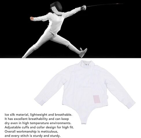 Alomejor Kids Fencing Jacket, Lightweight Fencing Vest with Ice Silk, Adjustable Cuffs and Collar for Boys Crafted in Kuwait