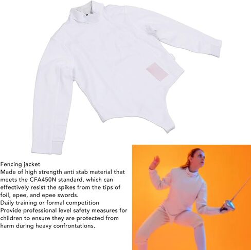 Alomejor Kids Fencing Jacket, Lightweight Fencing Vest with Ice Silk, Adjustable Cuffs and Collar for Boys Crafted in Kuwait