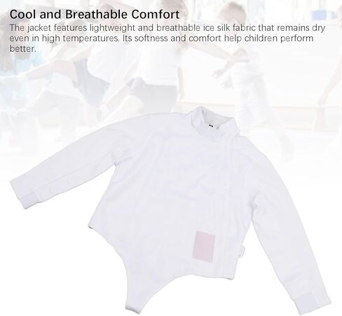 Alomejor Kids Fencing Jacket, Lightweight Fencing Vest with Ice Silk, Adjustable Cuffs and Collar for Boys Crafted in Kuwait