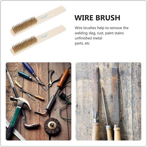Amosfun 2Pcs Stainless Steel Wire Brush Portable Rust Cleaning Tool for Surface and Comfortable Grip for Removing Paint and Burrs in Saudi Arabia