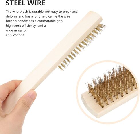 Amosfun 2Pcs Stainless Steel Wire Brush Portable Rust Cleaning Tool for Surface and Comfortable Grip for Removing Paint and Burrs in Saudi Arabia