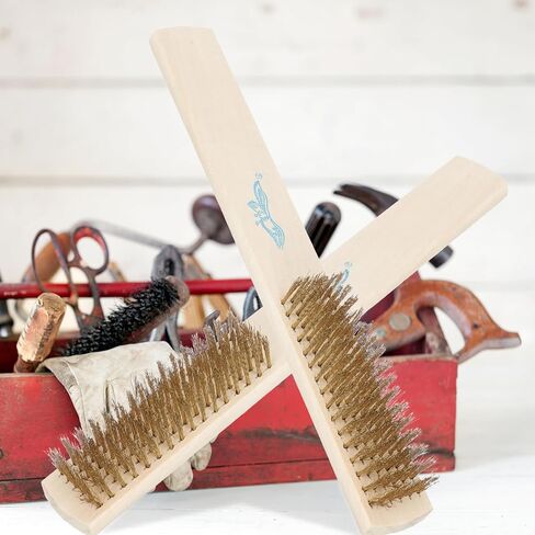 Amosfun 2Pcs Stainless Steel Wire Brush Portable Rust Cleaning Tool for Surface and Comfortable Grip for Removing Paint and Burrs in Saudi Arabia