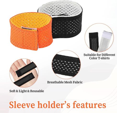 2 Pairs Sleeve Holders for Sports, Jersey Sleeve Bands Softball Shirt Ties for Sleeves Adjustable for Tennis, Football, Basketball, Baseball, Sports Sleeves Finishing Unisex Breathable Mesh in Saudi Arabia