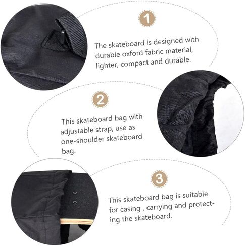 BESPORTBLE Skateboard Storage Case Adjustable Straps Oxford Bag Lightweight for Drift Board Dance Board Skateboard Carrying in Saudi Arabia
