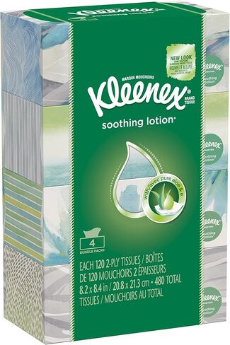 أنسجة الوجه Kleenex مع المستحضر ، 120 CT ، 4 حزمة in Kuwait