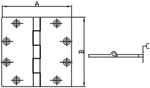 المياه البيضاء - 6118SR Marine Grade 316 Flush Flush Mount Butted Hinge عكس ، 5 "× 5" in Saudi Arabia