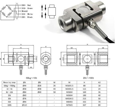 تحميل أجهزة استشعار الخلايا S-colde S-type Test Tension and PORCEST FORCE SESSOR تتكيف HX711- النطاق 2T 3T 5T ​​10T 20T (المدى 0-3T) in Saudi Arabia