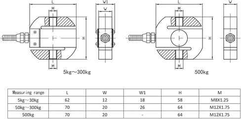 Load Cell Tension Scale Column S-Type Compression Weigh Sensor 100/200/300/500/1000KG(0-3KG) in Saudi Arabia
