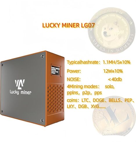 New Lucky Miner LG07 Dogecoin Miner and Litecoin Miner Machine Asic Miner -11MH/S-25W-2.4GWifi-Ultal Scrypt Algorithm Crypto Miner for LTC/Doge/BEL/LKY/PEP/XVG- Low Power Consumption for Home use. in Kuwait