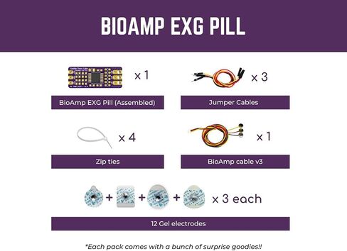 حبوب منع الحمل Bioamp exg (تجميع) | حزمة 1 | مستشعر درجة النشر لتسجيل EEG ، EMG ، EOG ، ECG | رأسا على عقب مختبرات in Saudi Arabia