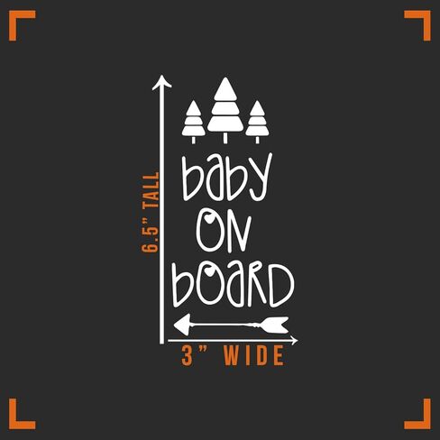 Baby on Board Arrow Trees Decal Vinyl Sticker Auto Car Truck Wall Laptop | White| 3" x 6.5" in Saudi Arabia