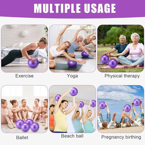 Soulchen 30 PCS Exercise Pilates Ball 9 Inch with الأكياس مقاومة نطاقات 25-30 رطل للعمل معدات التمارين الرياضية المحددة لاستقرار اليوغا Barre التدريب على الموقف الجسدي الجيم in Kuwait