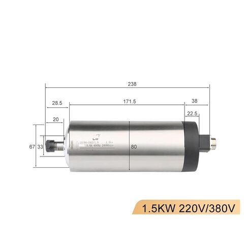 1.5kW ER11 محرك مغزل مبرد بالهواء 220V/380V قطره 80 مم GDF80-24 (380V) in Kuwait