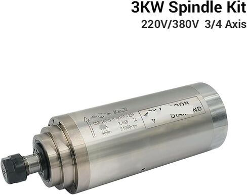 3kw ER20 water cooled spindle kit 220V with inverter and 100mm spindle clamp, 80w water pump and ER20 chuck(3 Bearing) in Saudi Arabia