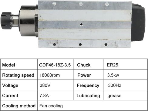3.5kw 220V 380V air-cooled spindle motor ER25 chuck 4 pieces bearing with mounting flange(3.5kw ER25 220V) in Saudi Arabia
