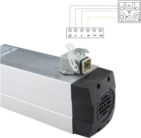 Square Spindle Motor 3.5KW ER20 Air Cooled 220V 380V 4 Bearings 18000RPM(3.5kw 380V) in Saudi Arabia