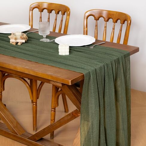 Socomi Easter Spring Table Runner Pastel Stripe Floral Cheesecloth Gauze 120 Inch Rustic Boho Cheese Cloth Runner for Wedding Party Baby Bridal Shower Decoration Holiday Home Decorations in Kuwait