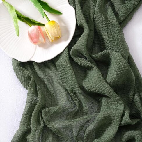 Socomi Easter Spring Table Runner Pastel Stripe Floral Cheesecloth Gauze 120 Inch Rustic Boho Cheese Cloth Runner for Wedding Party Baby Bridal Shower Decoration Holiday Home Decorations in Kuwait