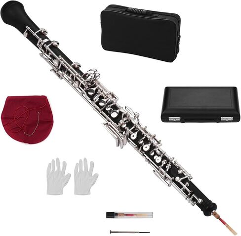 Keshuo Professional Oboe C Key مع قفازات القفازات القفازات القفازات المحفوظة بحركة تنظيف القماش (اللون: مطلي بالنيكل) in Kuwait
