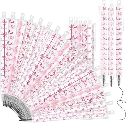 36 Pcs Preppy Pink Coquette Bow Tie Pencils Preppy Girly Stuff 6 Styles Aesthetic Retractable Pencils Back to School Office Supplies Gift for Daughter Student Teacher Classroom Awards in Saudi Arabia