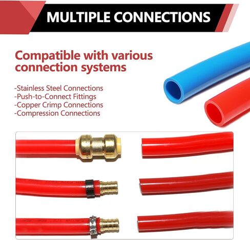 EFIELD 1/2 inch 2 x100 ft Pex-b Pipe/Tubing (NSF Certified) Blue & Red 200 ft Length for Potable Water, for Hot/Cold Water, Plumbing Applications with Free Cutter,(AB-2) in Saudi Arabia