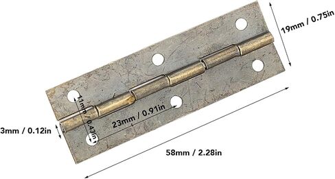 2 مجموعات مفصلات باب استبدال ، 2.28 × 0.75 بوصة المعادن مسطحة مفصلية الحديد العقب العقب لخزائن خزانة خزانة مع فتحات المسمار متماثل (أصفر) in Saudi Arabia