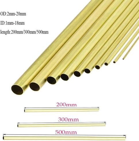 2pcs Brass Tubes Length 200mm 300mm 500mm Diameter 16mm Wall Cutting Tool Parts(300mm) in Kuwait