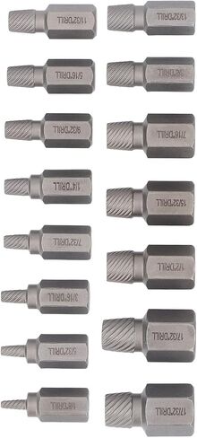 aramox 15pcs سهلة الخروج من مستخرج Screwfastener مع مقياس لتحديد سريع لمحلات تصليح السيارات المهنية in Saudi Arabia