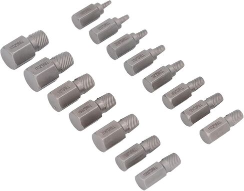 aramox 15pcs سهلة الخروج من مستخرج Screwfastener مع مقياس لتحديد سريع لمحلات تصليح السيارات المهنية in Saudi Arabia