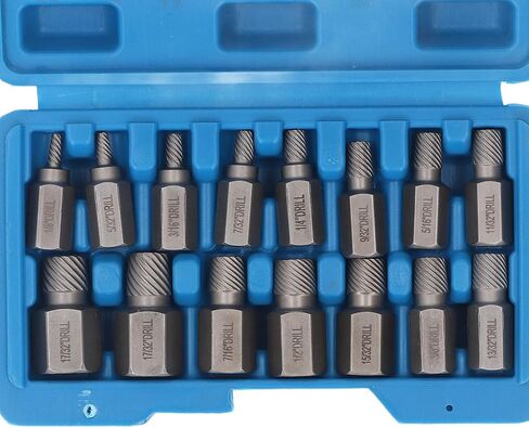 aramox 15pcs سهلة الخروج من مستخرج Screwfastener مع مقياس لتحديد سريع لمحلات تصليح السيارات المهنية in Saudi Arabia