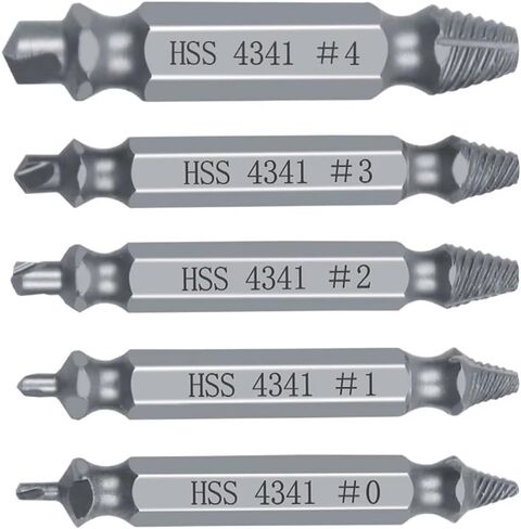 5PCS Broken Bolt Removal Kit, Effective Screw Extractors for Rusty and Stuck Screws, Long Lasting High Speed Steel Tools in Saudi Arabia