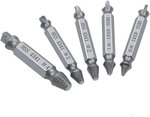 5PCS Broken Bolt Removal Kit, Effective Screw Extractors for Rusty and Stuck Screws, Long Lasting High Speed Steel Tools in Saudi Arabia