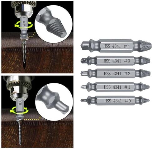 5PCS Broken Bolt Removal Kit, Effective Screw Extractors for Rusty and Stuck Screws, Long Lasting High Speed Steel Tools in Saudi Arabia
