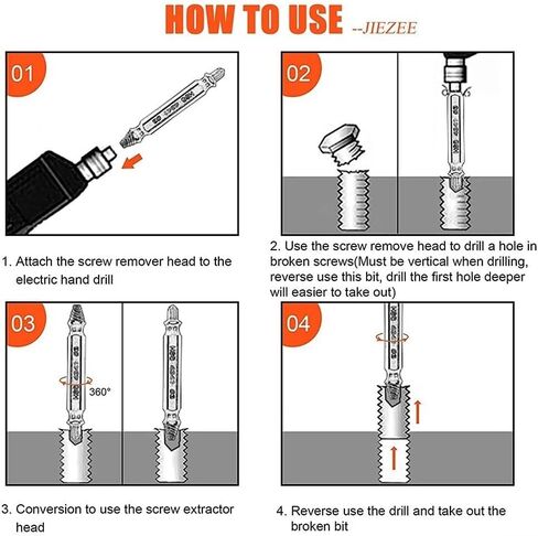 5PCS Broken Bolt Removal Kit, Effective Screw Extractors for Rusty and Stuck Screws, Long Lasting High Speed Steel Tools in Saudi Arabia