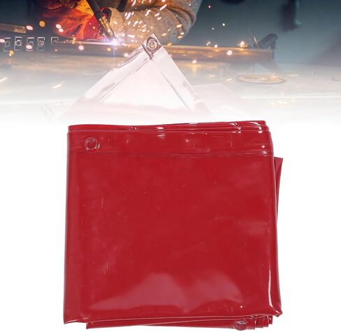 Welding Curtain 5.71x7.68FT Welding Curtain 6 Levels Guard Hanging Type Flame Retardant Welding Screen for Workshop Industrial Use Red in Saudi Arabia