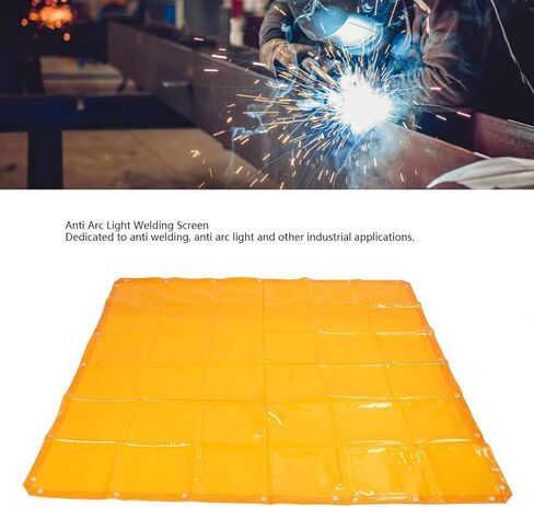 Curtain Wall Welding Curtain Screen 5.7x5.7FT Flame Retardant 6 Grade Proof Welding Guard Screen Orange in Saudi Arabia
